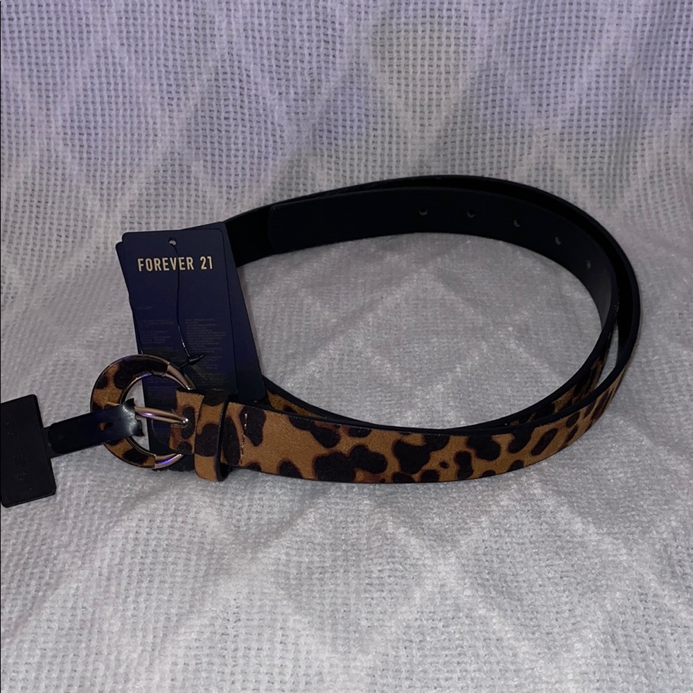 NWT Forever 21 Animal Print Belt - Brown & Black - Picture 1 of 2
